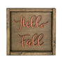 Hello Fall Square Wood Sign - Handcrafted Autumn Decor