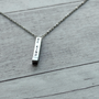 Hidden Message Necklace - Personalized Stainless Steel Bar Necklace