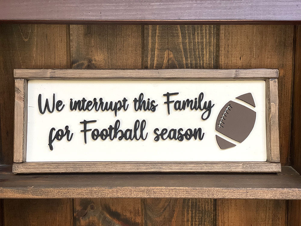 Handcrafted Football Season Wood Sign - Family Sports Decor
