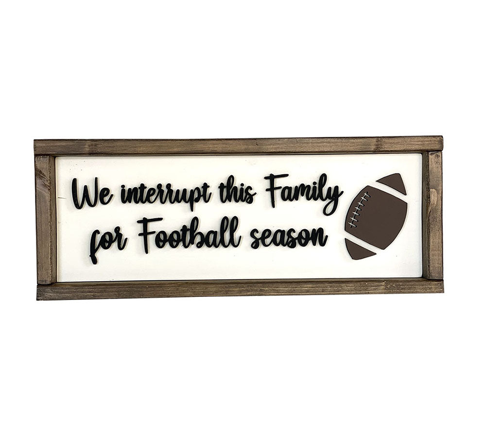 Handcrafted Football Season Wood Sign - Family Sports Decor