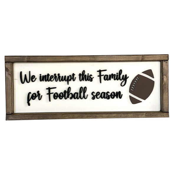 Handcrafted Football Season Wood Sign - Family Sports Decor