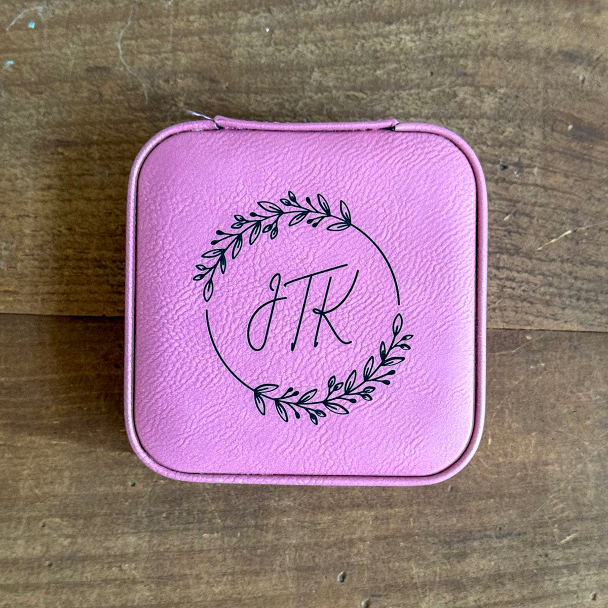 Personalized Travel Jewelry Box - Custom Engraved Leatherette Organizer