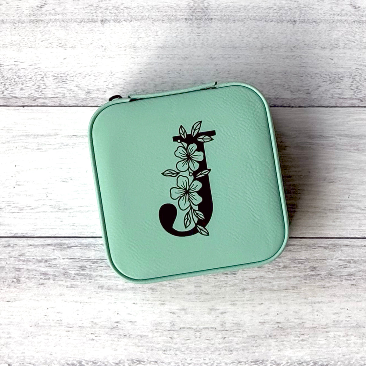 Personalized Travel Jewelry Box - Custom Engraved Leatherette Organizer