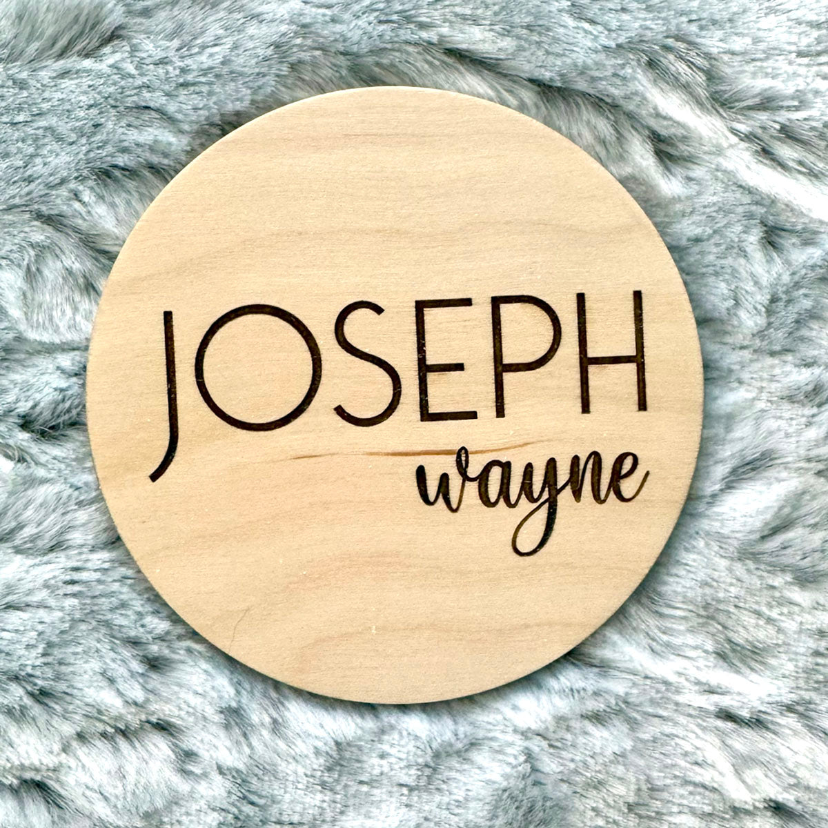 Custom Engraved Baby Birth Announcement Keepsake Set - Personalized Wood Circles