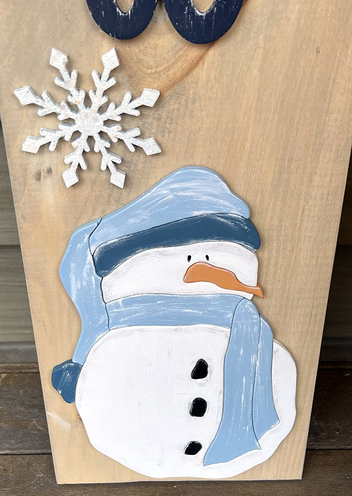 Let it Snow Leaner Sign - Handcrafted Briarwood Winter Decor