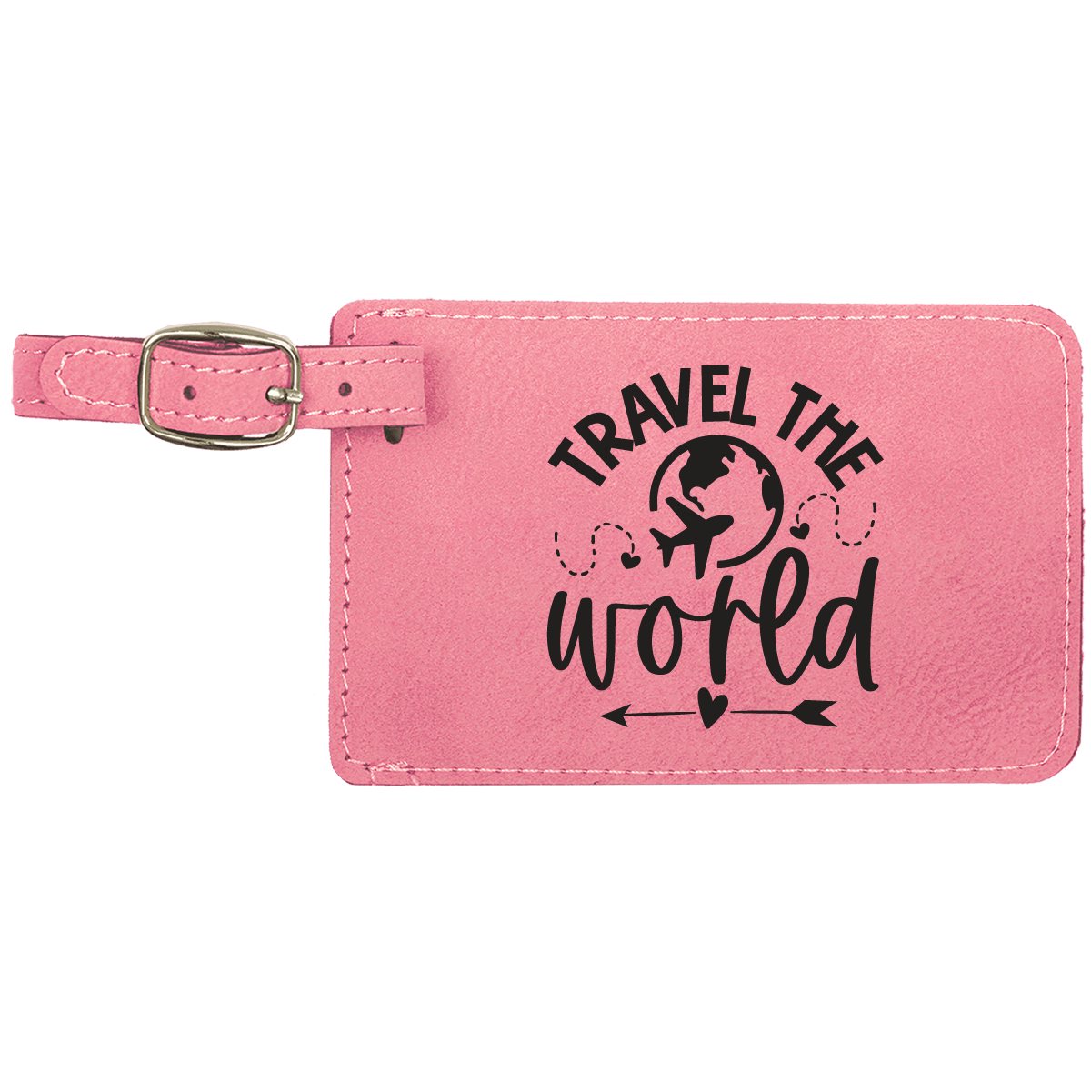 Custom Engraved Leatherette Luggage Tag - Personalized Travel Identifier