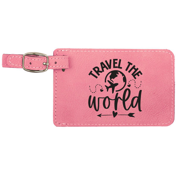 Custom Engraved Leatherette Luggage Tag - Personalized Travel Identifier