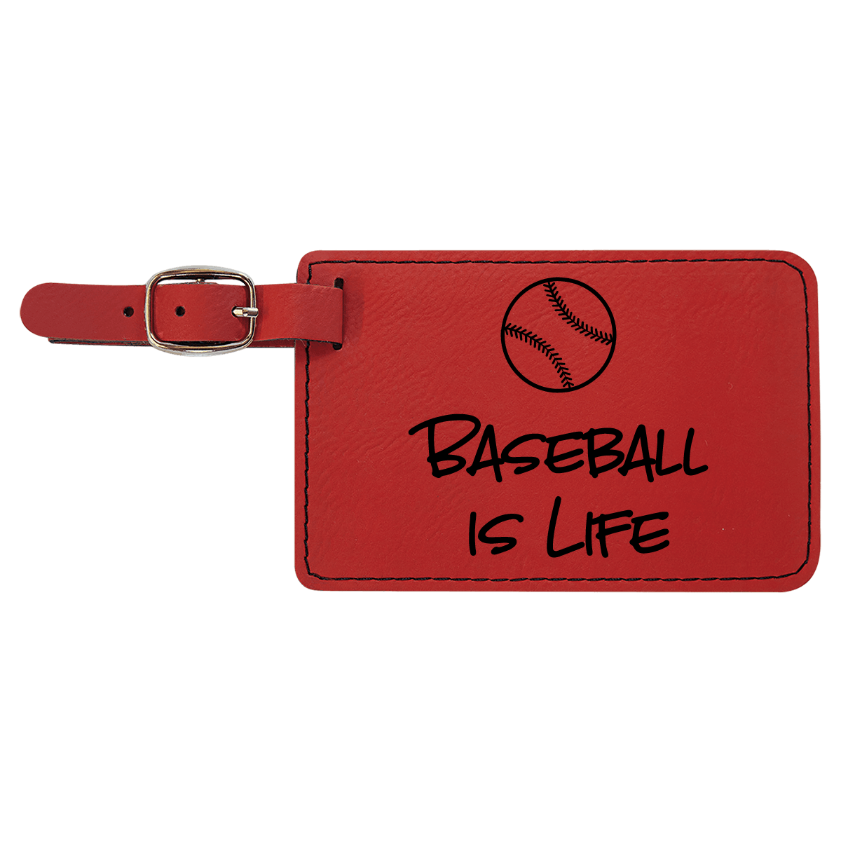 Custom Engraved Leatherette Luggage Tag - Personalized Travel Identifier