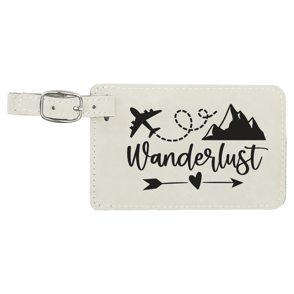 Custom Engraved Leatherette Luggage Tag - Personalized Travel Identifier