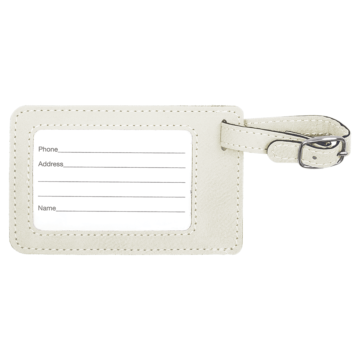 Custom Engraved Leatherette Luggage Tag - Personalized Travel Identifier