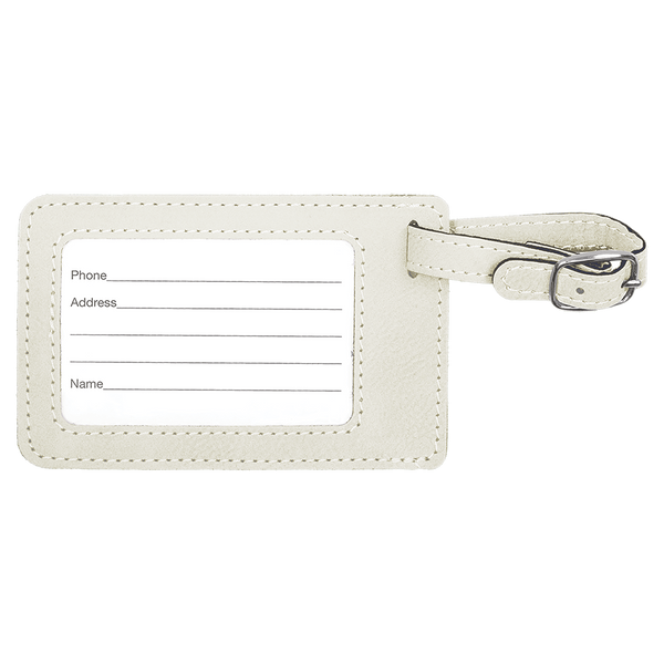 Custom Engraved Leatherette Luggage Tag - Personalized Travel Identifier