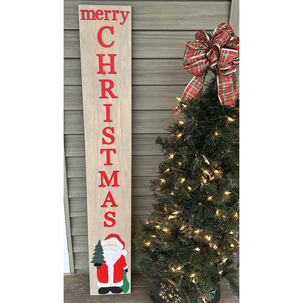Handcrafted Merry Christmas Leaner Sign - Rustic Holiday Wood Decor