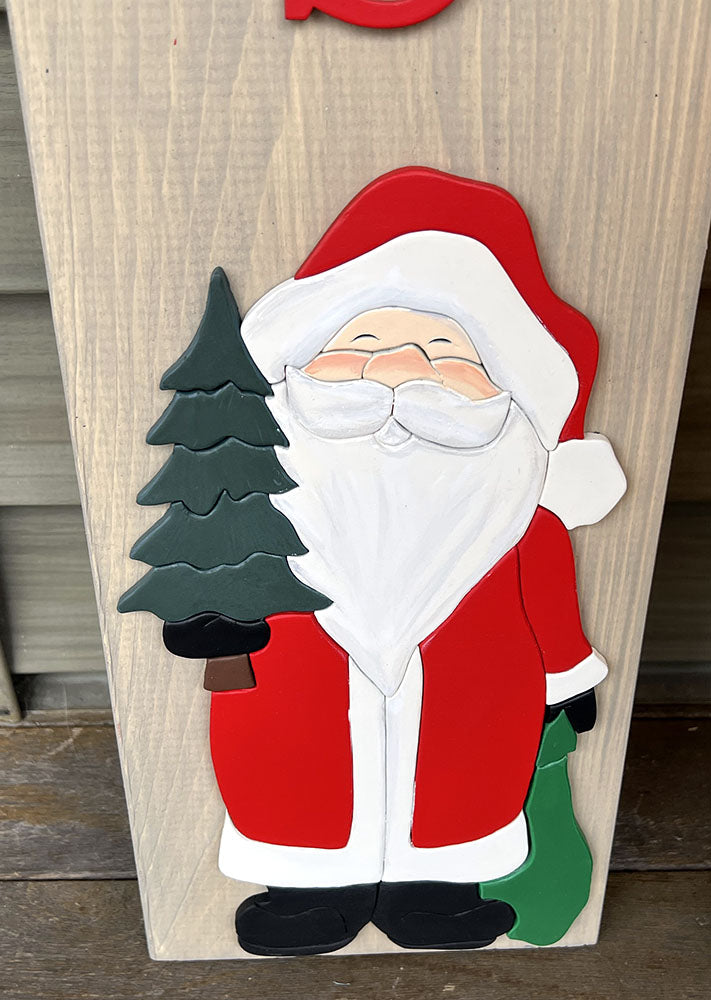 Handcrafted Merry Christmas Leaner Sign - Rustic Holiday Wood Decor