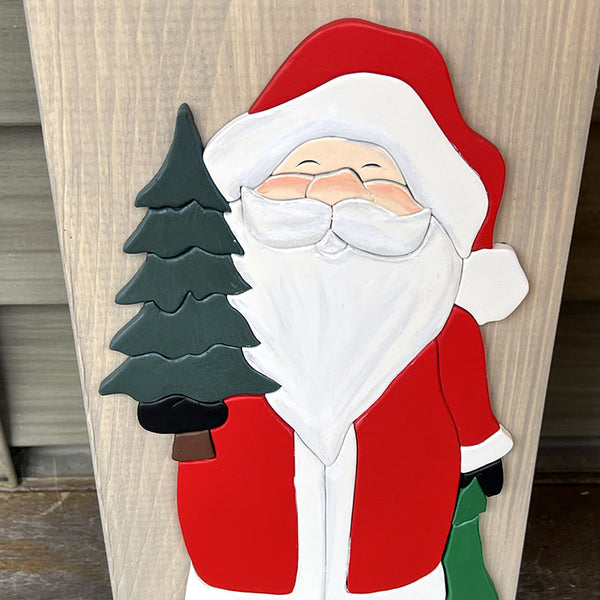 Handcrafted Merry Christmas Leaner Sign - Rustic Holiday Wood Decor