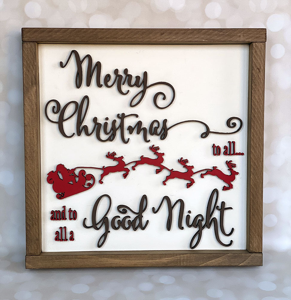 Handcrafted Christmas Wood Sign - Merry Christmas to All Ivory Farmhouse Decor