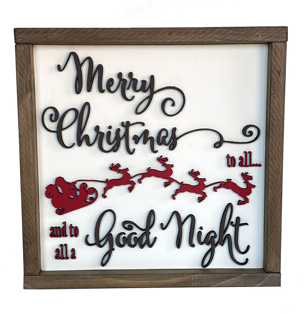 Handcrafted Christmas Wood Sign - Merry Christmas to All Ivory Farmhouse Decor
