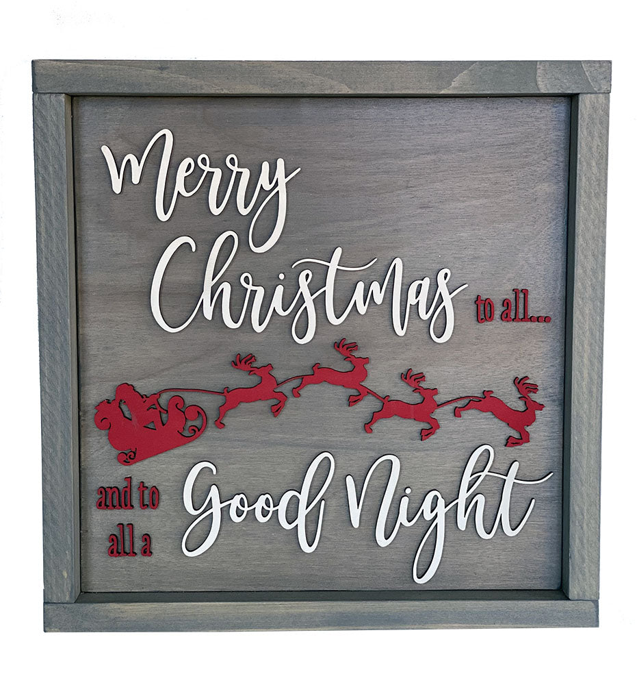 Handcrafted Merry Christmas Wood Sign - Rustic Gray Holiday Decor