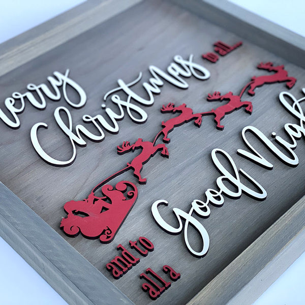 Handcrafted Merry Christmas Wood Sign - Rustic Gray Holiday Decor