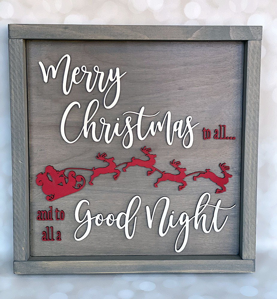 Handcrafted Merry Christmas Wood Sign - Rustic Gray Holiday Decor