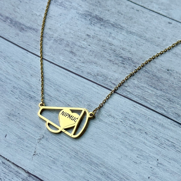 Cheer Megaphone Necklace - Stainless Steel Cheerleader Jewelry Gift