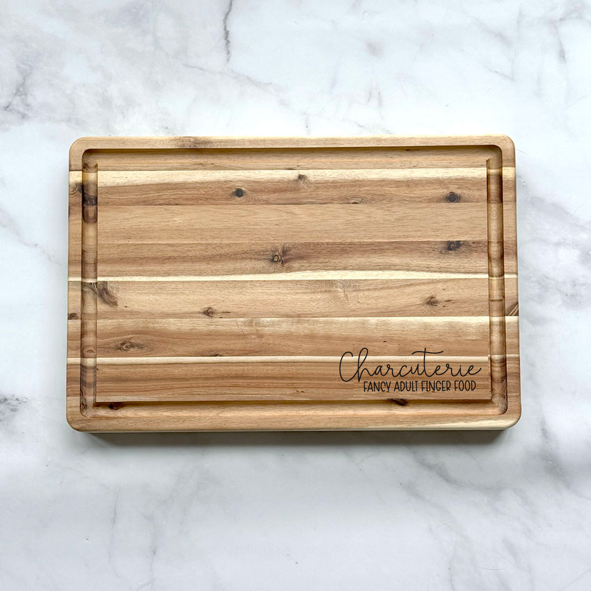 Personalized Acacia Wood Cutting Board - Custom Engraved Charcuterie Board