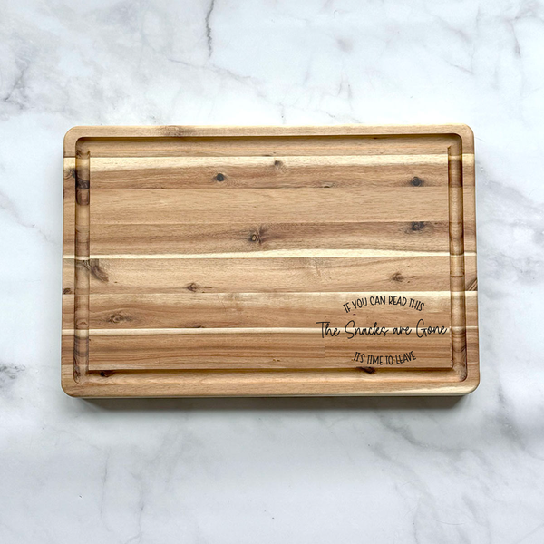 Personalized Acacia Wood Cutting Board - Custom Engraved Charcuterie Board