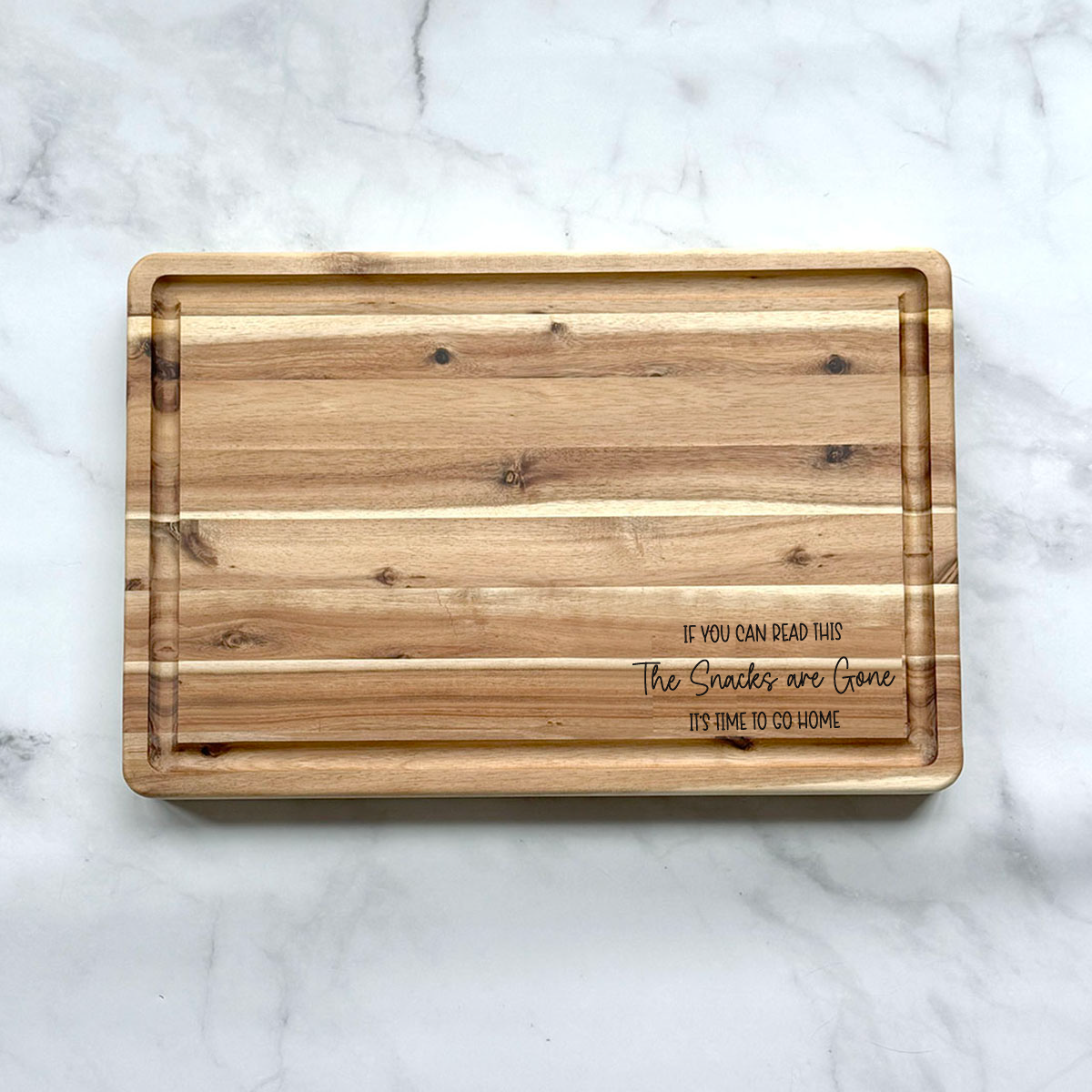 Personalized Acacia Wood Cutting Board - Custom Engraved Charcuterie Board