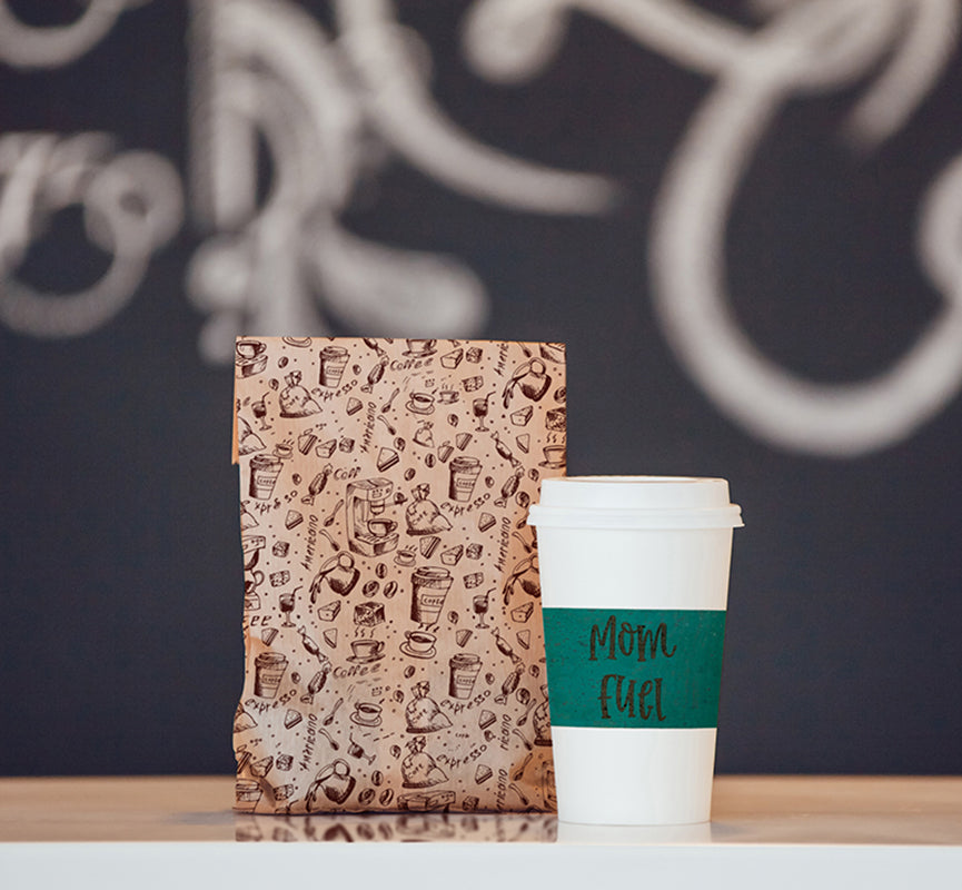 Simple Woman Coffee Cup Sleeve - Mug Paw Flip Flops Design | Cork Fabric