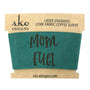 Mom Fuel Coffee Sleeve - Cork Fabric Cup Holder with Lace-Up Design