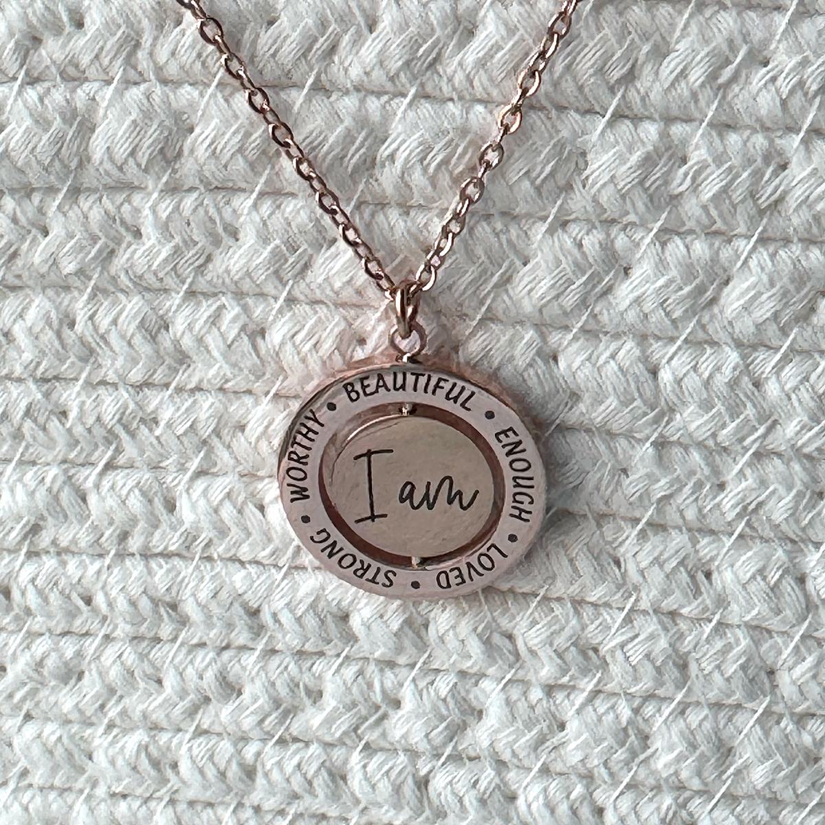 Rotating Circle Pendant Necklace - Stainless Steel with Gold Plating Options