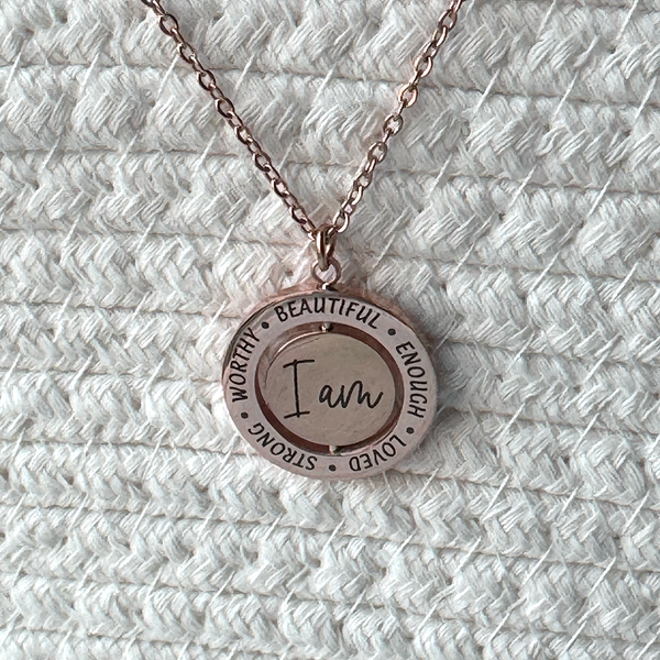 Rotating Circle Pendant Necklace - Stainless Steel with Gold Plating Options