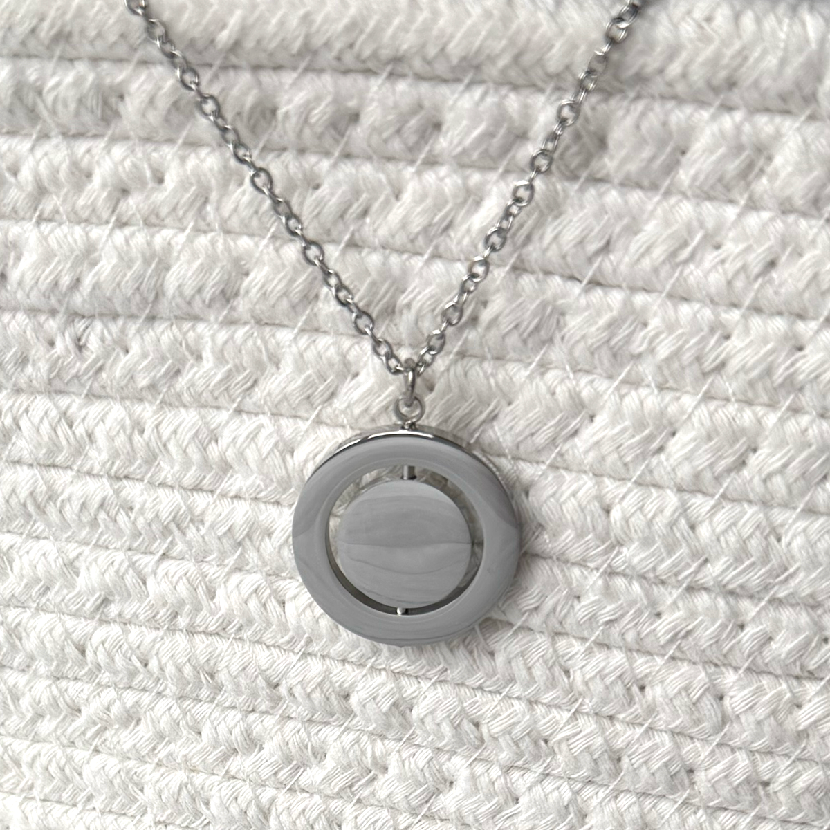 Rotating Circle Pendant Necklace - Stainless Steel with Gold Plating Options