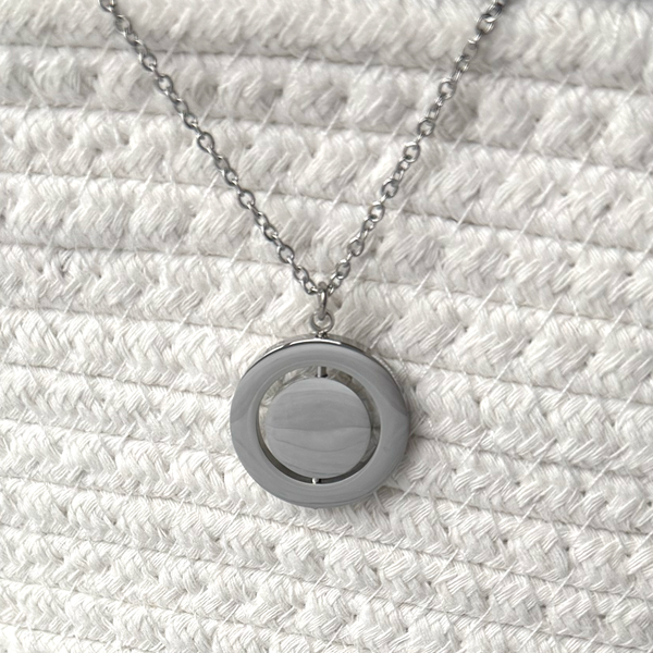 Rotating Circle Pendant Necklace - Stainless Steel with Gold Plating Options