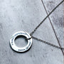 Personalized Open Circle Necklace - Custom Engraved Stainless Steel Jewelry