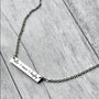 Custom Engraved Horizontal Bar Necklace - Personalized Stainless Steel Jewelry