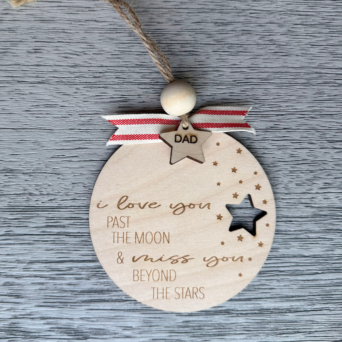 Personalized Memorial Ornament - I Love You Past the Moon & Miss You Beyond the Stars