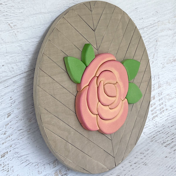 Peach Floral Mosaic 12" Round