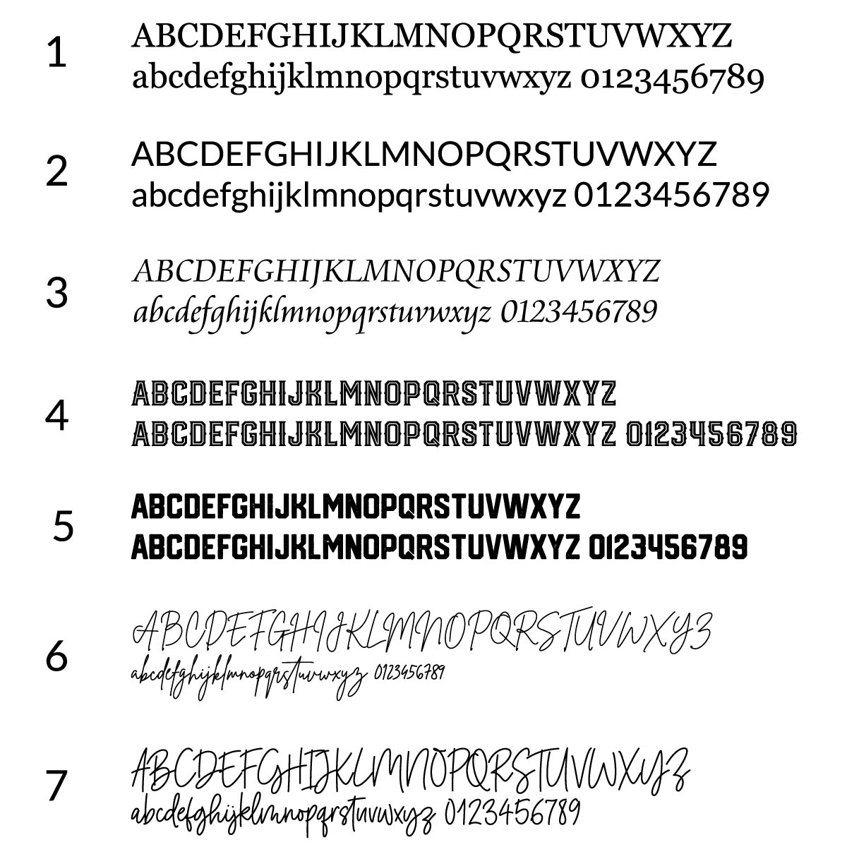 Fonts for photo engrave