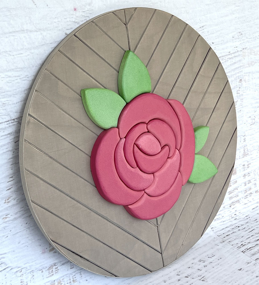 Pink Floral Mosaic 12" Round