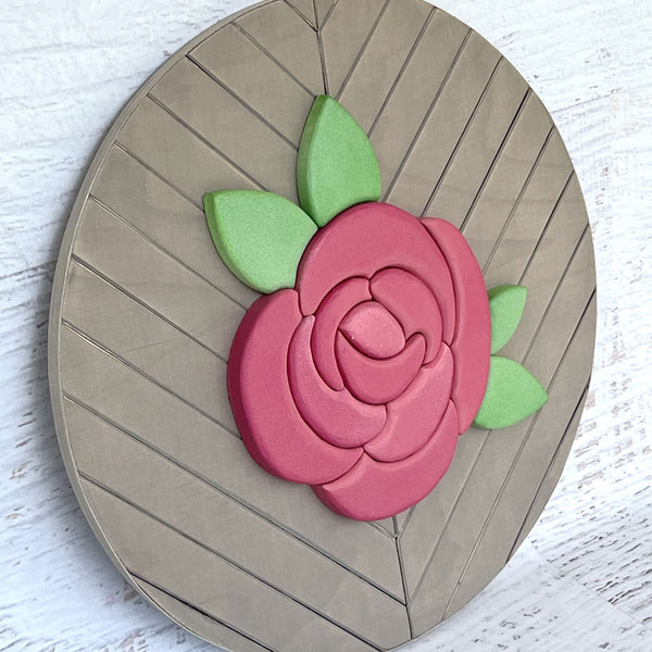 Pink Floral Mosaic 12" Round