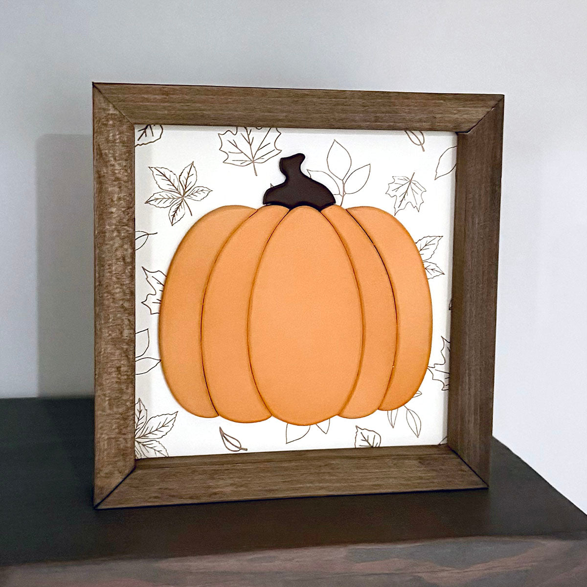 Pumpkin on Leaf Engraved Backer