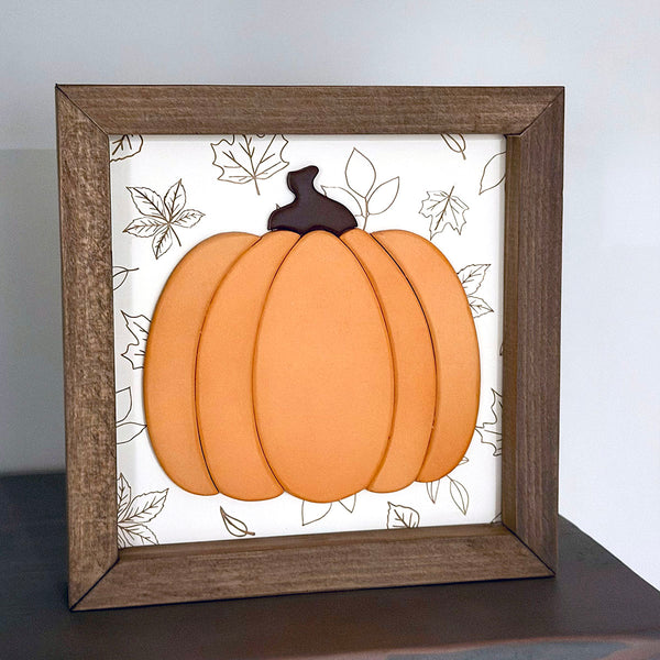 Pumpkin on Leaf Engraved Backer