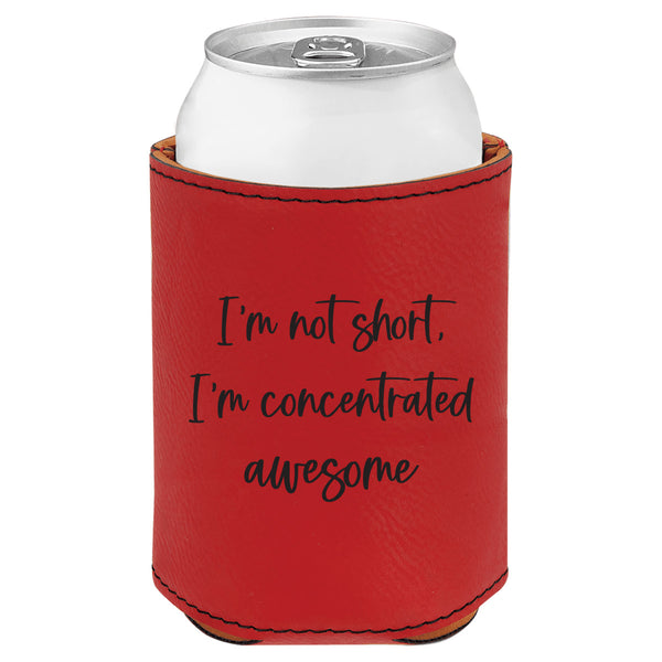 Personalized Leatherette Can Cooler – Custom Engraved with Your Saying or Quote