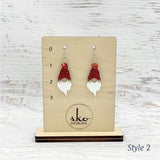 Gnome Earrings Red Glitter Style 2