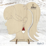 Gnome Earrings Red Glitter Style 2