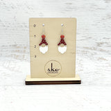 Gnome Earrings Red Style 3 Dark Red with Bell
