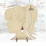 Gnome Earrings Red Style 3 Dark Red with Bell