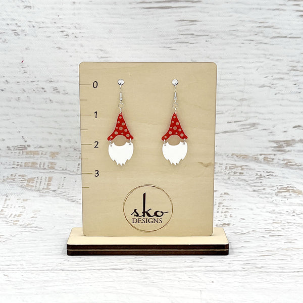 Gnome Earrings Red Style 3 Bright Red