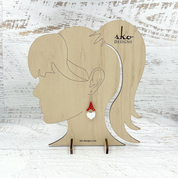 Gnome Earrings Red Style 3 Bright Red