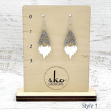 Gnome Earrings Silver Confetti Glitter Style 1
